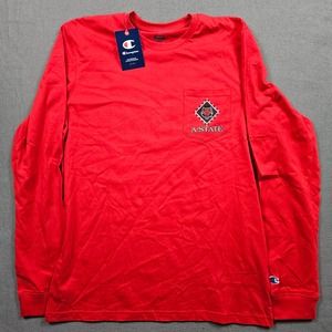 Arkansas State Red Wolves Shirt Size Large Champion Pocket Tee Red A-State